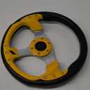 Golf Cart Steering Wheel,Universal Modified Golf Cart Skid Steering Wheel,for Club Car EZGO RXV and TXT, Yamaha, Precedent Tempo (Yellow)