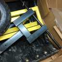 Wheeled Snow Plow Shovel, 16.5" H Heavy-Duty Steel Black Blade with Double Handle, 5 Angles, 2 Wheels, Back Saver Pusher for Snow Removal on Driveway, Sidewalks and Doorways