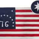 Bradford Bennington 1776 Flag 3x5 ft Outdoor Embroidered Betsy Ross Flags Double Sided 13 Colonies US 76 American Flag Heavy Duty with 2 Brass Grommets