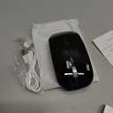 Uiosmuph LED Wireless Mouse, G12 Slim Rechargeable Silent Mouse, 2.4G Portable USB Optical Wireless Computer Mice with USB Receiver and Type C Adapter (Black)