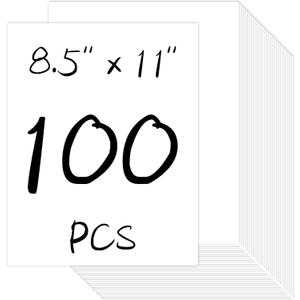 100 Sheets Card Stock Printer Paper 8.5 x 11, Bright White 
