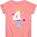 Lovekider Girls Birthday T Shirts Cotton Short Sleeve T-Shirts Tee Party Clothing 3-6 Years