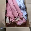 Windyun 6 Pack Kids Teepee Tent for Slumber Party Sleepover Tents for Girls Party with Air Mattress, Star Lights, Blankets Trays Sheets, Natural Cotton Toddler Play Teepee for Indoor Outdoor(Pink)