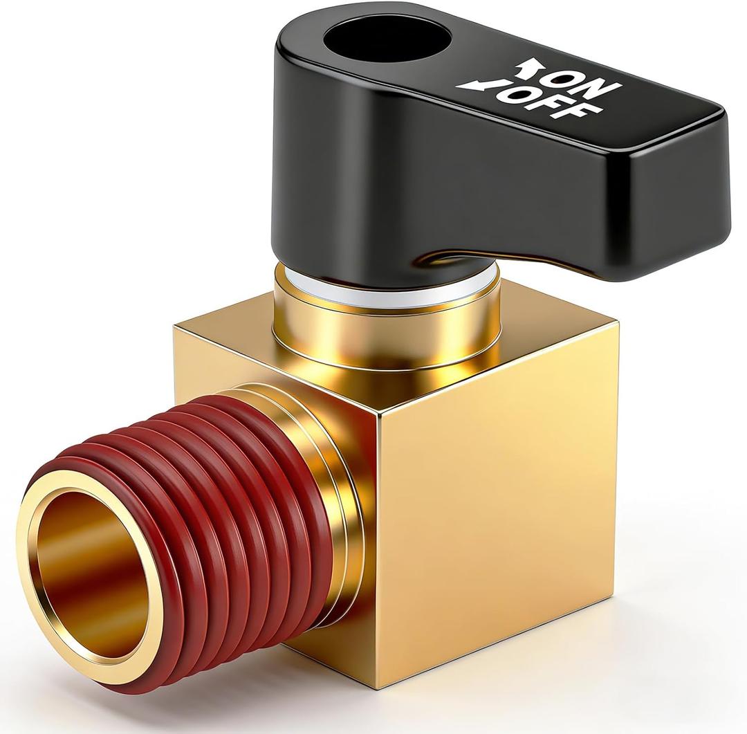 Brass Air Compressor Drain Valve Cock Ball Valve, 1/4" NPT Male Thread Ball Type Drain Valve Air Compressor Accessories