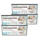 Diaper Pail Refills Bags with 30 Bags Compatible with Genie Easy Roll Signature and Platinum Diaper Pails, 7-Layer Odor-Barrier Technology, Pack of 4 (120 Bag)