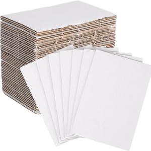 50 Pack Corrugated Cardboard Sheets Flat Hard Cardboard Inserts Back to School Classroom Supplies Flat Squares Separators for Shipping, Mailing, Packing, Art Projects, DIY Crafts(6x 4 Inch,White)