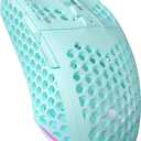 SOLAKAKA SM600 Honeycomb Shell Gaming Mouse Wireless,8000 DPI Tri-Modes BT5.1/2.4G Wireless/Type-C Wired Gamer Mouse with 2 Side Buttons, Macro Programmable and RGB Light for PC/Mac/Laptop,Green