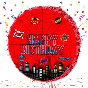 Spider Pinata, 13.7inch Mini Spider Piata for Kids Spider Birthday Party Supplies