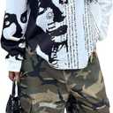 Floerns Women's Halloween Long Sleeve Sweatshirt Crewneck Fall Outfit Oversized Pullover Tops (S)