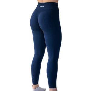 AUROLA Workout Leggings for Women Seamless Scrunch Tights Tummy Control Gym Fitness Girl Sport Active Yoga Pants (Blue, M)