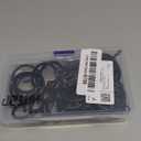 Hotop 30 Pcs Metal Drapery Curtain Rings 0.98/1.26/1.65 inch Interior Diameter and 30 Pcs Hanging Curtain Drapery Pin Hooks for Window Door Shower (Black,32 mm)