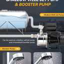 Hanchen 3/4 HP Shallow Well Pump with Pressure Tank, Automatic Booster System, Self-Priming Stainless Steel Jet Pump with Water Flow Switch Water Pressure Switch