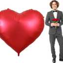 BEISHIDA 60 inch Large Heart Balloons Red Heart Shape Balloons Huge Heart Shaped Balloon Neutral Love Balloon Mother's Day Proposal Marriage Valentines Day Birthday Party Decorations, 1 Pcs