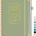 Planner 2026-2027, 18 Months Weekly and Monthly Hardcover Planner, January 2026 - June 2027, 8.5" x 11" A4 Large Daily Calendar Planner Book with Tabs, Spiral Yearly Agenda Organizer Notebook for School Work Home, Green