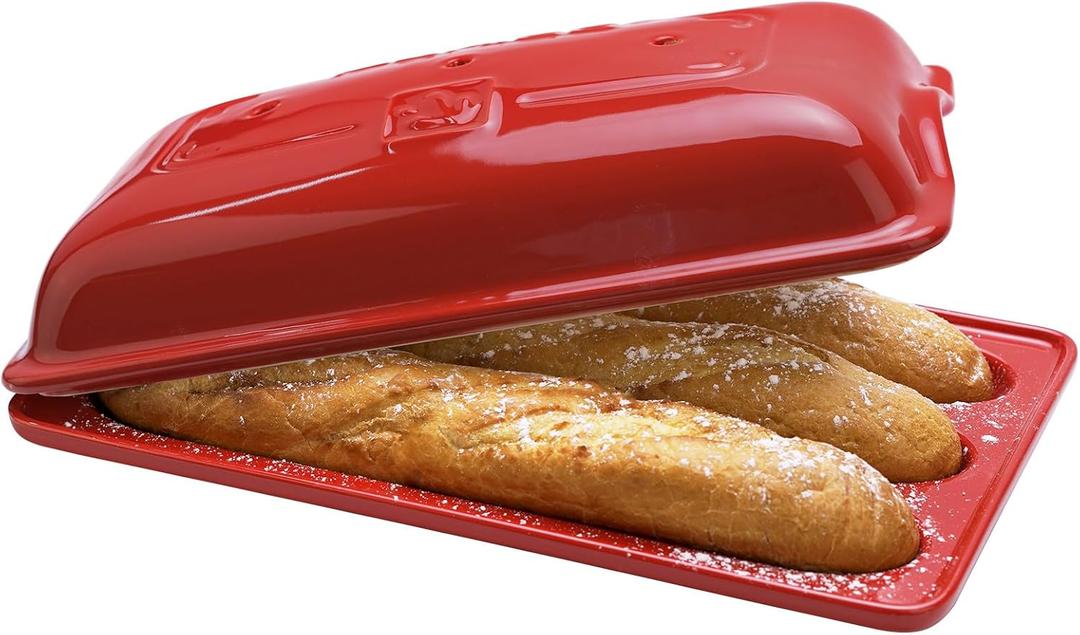 Baguette Bread Pan, Premium Nonstick French Bread Baking Pan, 3 Loaves Baguette Pan With lid, Heating Evenly for Sourdough, Italian Bread, Perfect for Creating Crisp Golden-Brown Crust Easy To Release