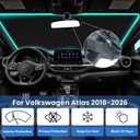 Windshield Sun Shade for Volkswagen Atlas 2018-2024 2025 2026 VW Atlas Cross Sport, Car Front Window Sunshade with 240T Sun Visor Protector Blocks UV Rays Heat Sun Shield Accessories