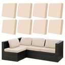 Thankyall 8Pcs Patio Cushion Covers, Stretch Cushion Covers Replacement, Replacement Washable & Reusable Furniture Protector for Patio Couch (Peach, Cover Only)