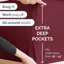 Extra Deep Queen Sheet Set - 4 Piece Breathable & Cooling Bed Sheets - Easily Fits 18 to 24 inch Mattress - Ultra Soft, Wrinkle & Fade Free with Extra Deep Pockets - Hotel Luxury Bedding - Burgundy