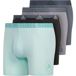 adidas mens Stretch Cotton Boxer Brief Underwear (4-pack) (Gray, M)