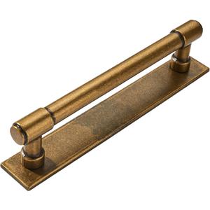 khtumeware 5 Pack 3-3/4 Inch(96 mm) Center to Center Antique Brass Cabinet Pull Backplate with Base Plate Zinc Solid Vintage Kitchen Cabinet Handles Drawer Pulls Cabinet Hardware