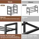3-Tier Expandable Shoe Rack, Adjustable Shoe Shelf Storage Organizer Heavy Duty Metal Free Standing Shoe Rack for Entryway Closet Doorway (Black)(31"D x 10"W x 16"H)
