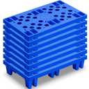 8 Pcs Plastic Pallets for Basement Storage Nestable Moisture Waterproof Lightweight Floor Pallets with Breathable Grid for Indoor Outdoor Supermarket Warehouse (19.6 x 11.8 x 3.9 Inch, Blue)