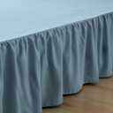 Bed Skirt King Size Ruffled Bed Skirts with Split Corners, 14 Inch Drop Dust Ruffle Bed Skirts with Platform, Teal Blue, 14'' King