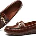 VERDASCO Women's Loafers Comfort Slip-Ons Flat Work Shoes Casual Moccasins Penny Loafers Lady Dress Shoes (7.5 Wide, Chocolate Leather)