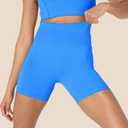 Amazon Essentials Women's Active FormFlex Buttery Soft High Waist Yoga Biker Shorts (Ocean Blue)