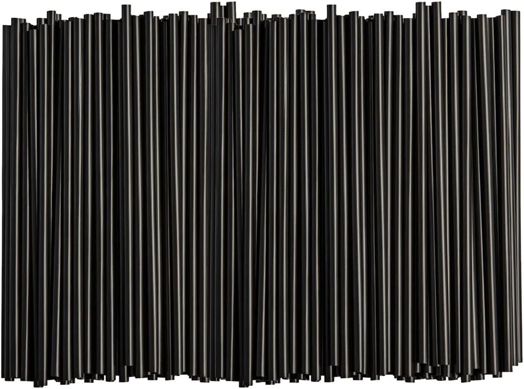 Comfy Package [500 Count] 7.75"High Black Straws, Disposable Plastic Drinking Straws - Black
