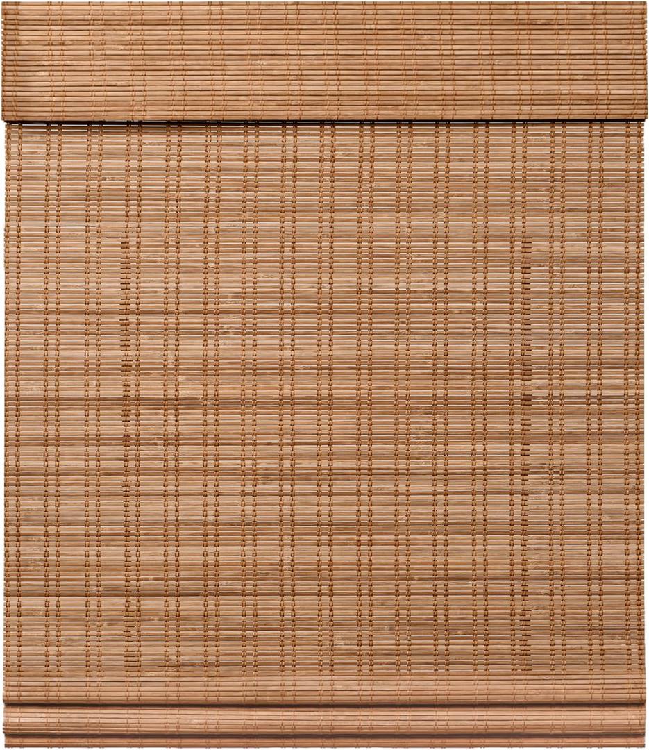 LazBlinds Cordless Bamboo Roman Shades, Light Filtering Window Treatment, Roll Up Bamboo Blinds for Windows, 31'' W x 60'' H
