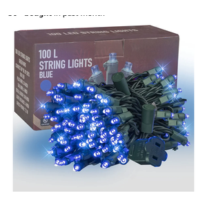 Bright 24.7 ft 100 LED Christmas String lights Indoor Outdoor Waterproof, Blue With Green Wire, Twinkle Plug-in for Tree Room Bedroom Wedding Decorations