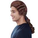 Miss U Hair Brown Colonial Wig Men Powdered Wig Long Wavy Funny Wigs for Men Cosplay Party