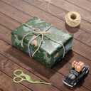 2 x RiukRaiu Dinosaur Christmas Wrapping Paper for Kids Adults - Green Xmas Gift Wrap Santa Hat T-Rex Trees Candy Canes Colorful Flags Stars Snowflakes for Holiday Party - 4 Jumbo Sheets, 40 x 28 Inches Each