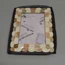 Handicrafts Home 5 by 7 Brown Picture Frame, Handmade Scallop pattern Bone inlay Photo Frame for Wall & Tabletop, Boho Farmhouse Vintage Home Decor, Gallery Wall Decor, Family Picture Frame Fall decor