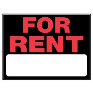 Hillman 840026 For Rent Sign with Space for Fill In, Black and Red Plastic, 15x19 Inches 1-Sign