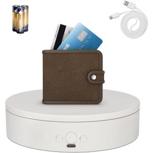 Rotating Display Stand with Type-C Power Cable, Motorized Turntable Adjustable Speed and Direction for Jewelry Photography, Spinning Platform for Product Shooting and Displaying (white, 5.9'')