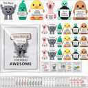 Gejoy 48 Sets Mini Positive Figures Gifts Mini Rubber Toy with Positive Card Bags Miniature Emotional Inspirational Birthday Gifts to Hide and Seek Encouragement Decorations for Coworkers Employees