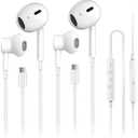 2 Pack USB C Headphones for iPhone 16, Type C Earbuds Wired Earbuds with Microphone & Remote Control Noise Cancelling Earphones, Compatible with iPhone 16 Pro Max, iPad Pro, Most USB C Jack Devices