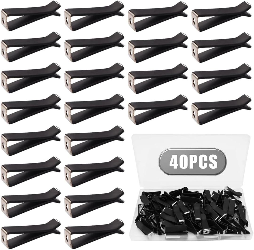 Dianrui 40PCS Black Square Head Car Vent Clips, 9mm Auto Air Conditioner Outlet, Air Freshener for Car Office Home (40 Count (Pack of 1))