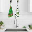 St Patricks Day Kitchen Towels, St. Patrick's Day Dish Towels Set of 4, Green Lucky Shamrock Gnome Hanging Dish Hand Towel for Spring Seasonal Holiday Home Kitchen Decoration Housewarming Gifts