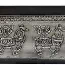 HF by LT Llama Pattern Metal Boot Tray, 30 x 13 inches, Antique Zinc Finish