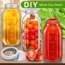 64 OZ with scale Large Wide Mouth Mason Jars with Lids, Heavy Duty Glass Airtight Storage Canning Jar and Band Half Gallon / 2 Quart (3)