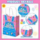 KMZFPYJ Girls Party Gift Bags, 24 Pack Enlightened Teacher Paper Favor Bags with Handles, Cartoon English Teachers Decor Supplies, Double Sided Printed for Baby Shower Girl Birthday Party Favors