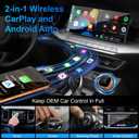 2-in-1 Wireless CarPlay for iPhone & Android Auto, Converts Wired to Wireless CarPlay, 2026 Upgrade, Faster & Stable Connection, Plug & Play, 1080P HD Display,Mini Size, OrangeUSB-A & Type-C Port