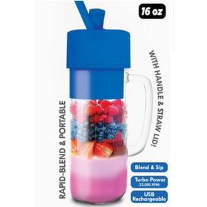 Hy-Impact Better Blender 16 Oz Cordless USB Rechargeable Turbo Power