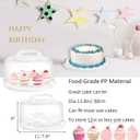 Yesland Cake Carrier with Collapsible Handle - White Cake Container and Holder with Lid - Portable Plastic Round Cake Cover for 10 inch Cake, Pies, Cookies, Nuts, Muffins, Cupcakes and Fruit