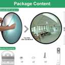 24" Unbreakable PC Convex Mirror with Adjustable Bracket - Vision up to 35 FT, Ideal for Driveway, Large Road, Garage Blindspots & Traffic Safety