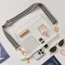 Clear Purse for Women Stadium Approved Clear Crossbody Bag for Stadium Events Transparent Purse Bag for Sports (White-1)