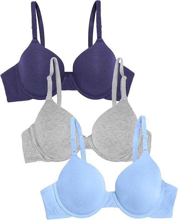 Fruit of the Loom Women's Multi-Pack Cotton T-Shirt Bra - Ultra-Soft, Flexible, and Invisible Under Tees38 DDD
